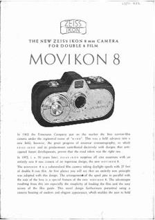 Zeiss Ikon Movikon 8 manual. Camera Instructions.